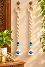 Azure Nazar Macramé Bell Pair - Image 2